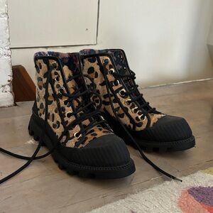 Irregular Choice Animal Print Combat Boot